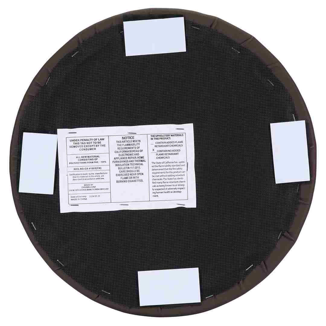 Chivari Chocolate Brown Round Vinyl Panel Back Cushion CUSH-PANVIN-RDBRN-ZG-T