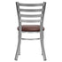 Chivari Ladder Back Restaurant Chair with Silver Frame and Brown Vinyl Seat CLMSVBR-ZF-KT