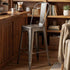 Chivari GunMetal Gray Hi Gloss Tolix Style Metal Barstool with Back BTBMGU-AX-T