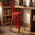 Chivari Red Hi Gloss Tolix Style Metal Barstool with Back BTBMR-AX-T