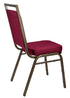 Chivari Burgundy Fabric on Gold Vein Frame Square Back Banquet Chair CQSFBU-ZF-T