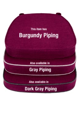 Chivari Burgundy with Burgundy Piping 2.5" Thick Chair Cushion - World's Best Cushions CUSHBST-BGBG-AX-T