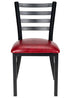 Chivari Ladder Back Restaurant Chair with Black Metal Frame and Burgundy Vinyl Seat CLMBVBU-ZF-KT