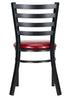 Chivari Ladder Back Restaurant Chair with Black Metal Frame and Burgundy Vinyl Seat CLMBVBU-ZF-KT