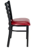 Chivari Ladder Back Restaurant Chair with Black Metal Frame and Burgundy Vinyl Seat CLMBVBU-ZF-KT