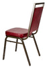 Chivari Burgundy Vinyl on Gold Vein Steel Frame Square Back Banquet Chair CQSVBU-ZF-T