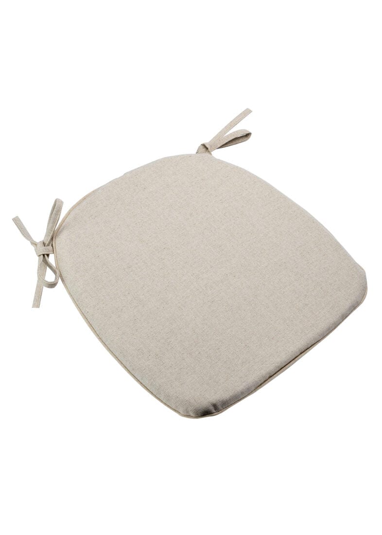 Chivari Natural Burlap 1.5" Thick Cross Back Cushion with Tie Straps CUSHXBACKTIE-BUR-COT-TAN-BH-T