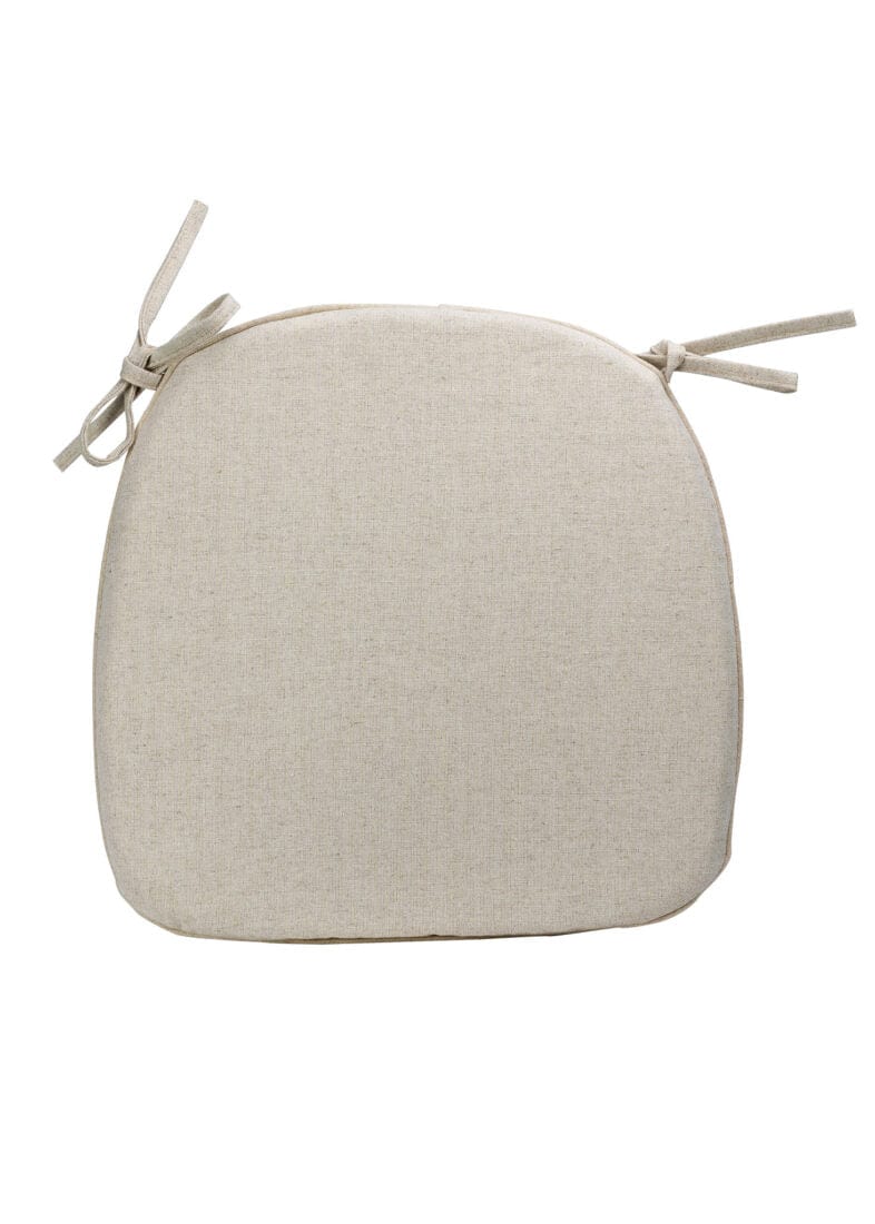 Chivari Beige Tweed 1.5" Thick Cross Back Cushion with Tie Straps CUSHXBACKTIE-BUR-COT-TAN-ZG-T