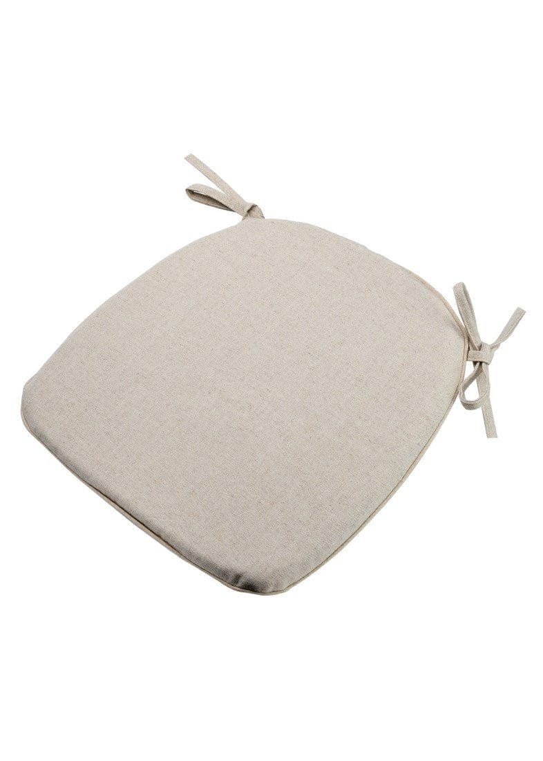 Chivari Natural Burlap 1.5" Thick Cross Back Cushion with Tie Straps CUSHXBACKTIE-BUR-COT-TAN-BH-T