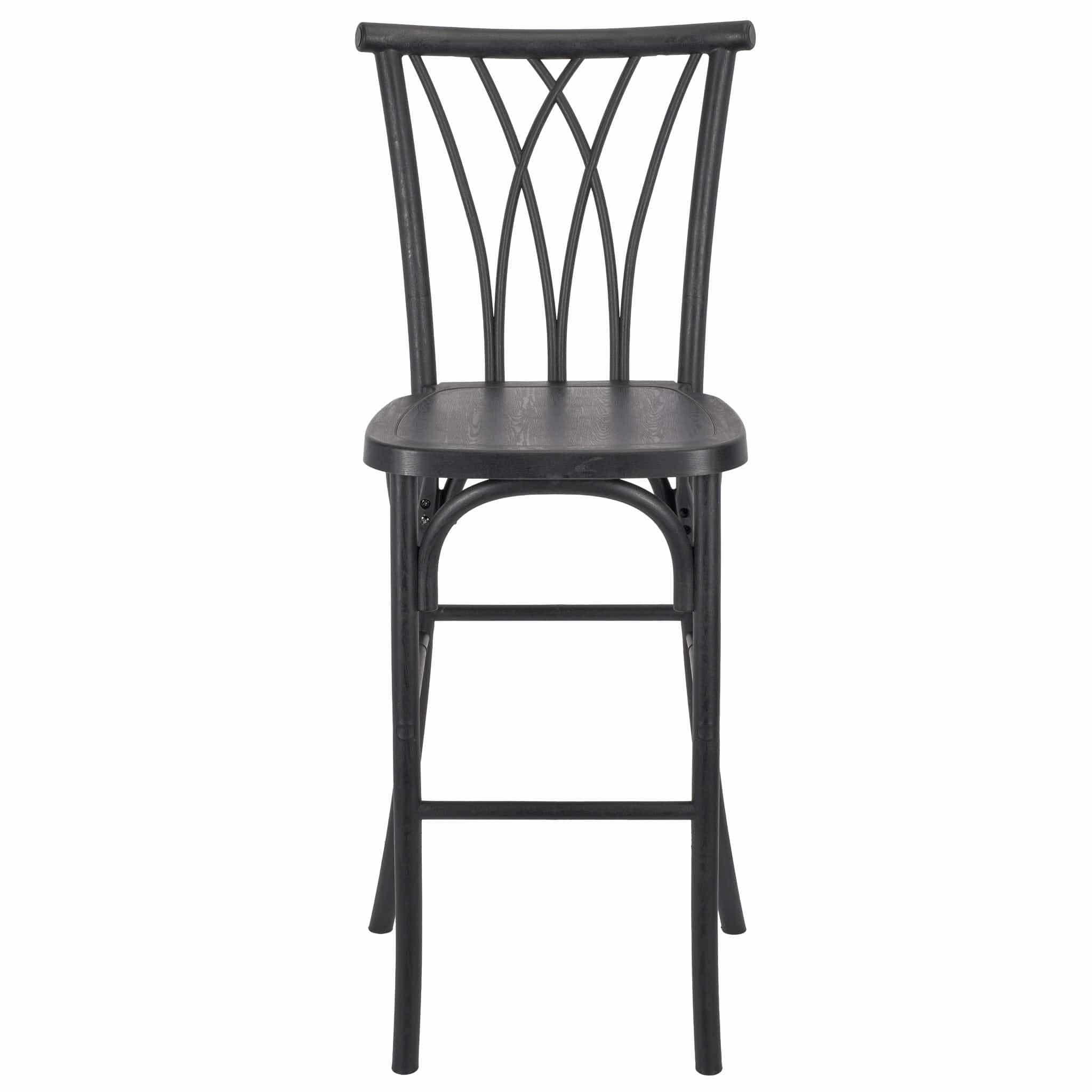 Chivari Black Resin Steel Skeleton™ Willow Barstool - 2 Pack - Some Assembly Required BWRB-KD-ST-AX-2