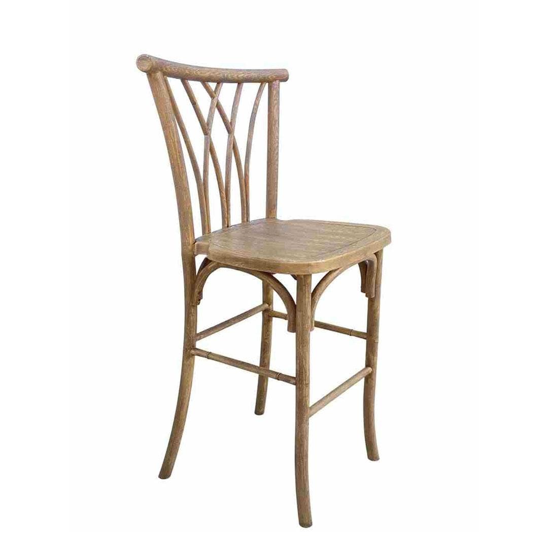 Chivari Chestnut Resin Steel Skeleton™ Willow Barstool - 2 Pack - Some Assembly Required BWRC-KD-ST-AX-2
