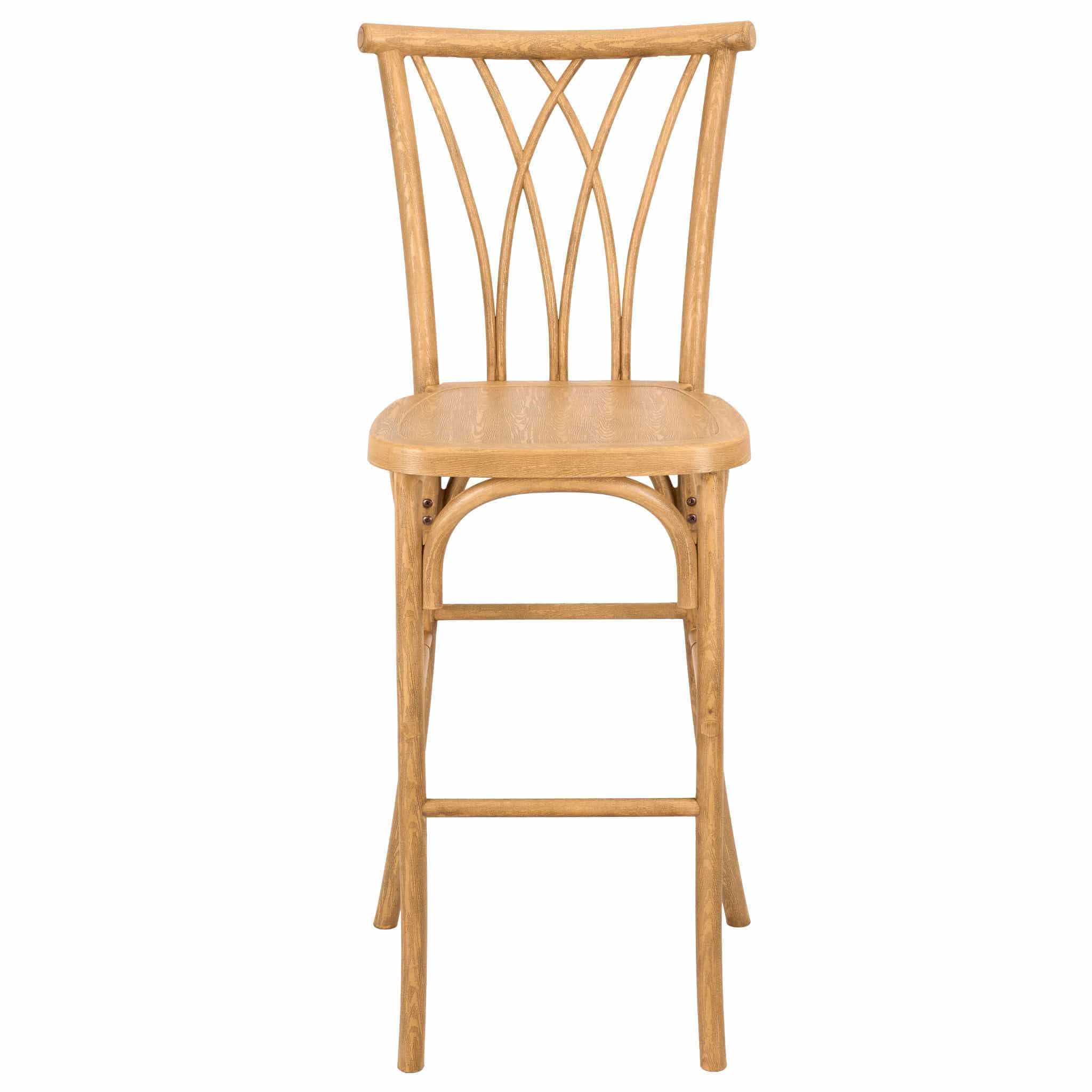 Chivari Natural Resin Steel Skeleton™  Willow Barstool - 2 Pack - Some Assembly Required BWRN-KD-ST-AX-2