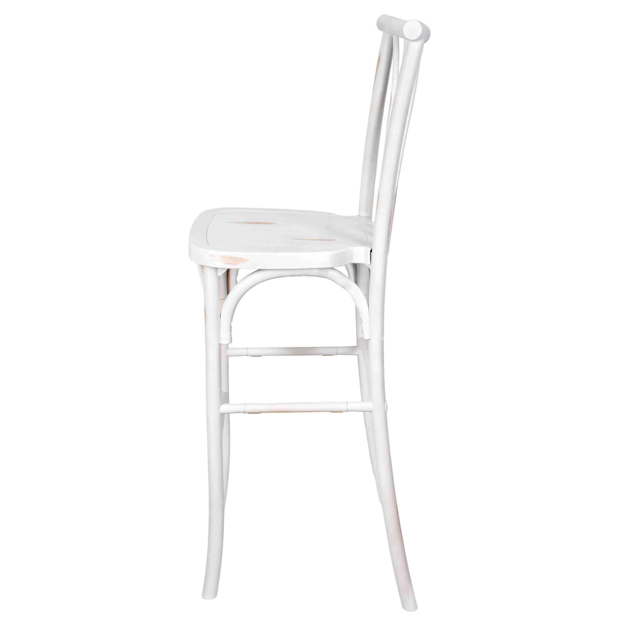 Chivari White Distressed Resin Steel Skeleton™ Willow Barstool - 2 Pack - Some Assembly Required BWRWD-KD-ST-AX-2