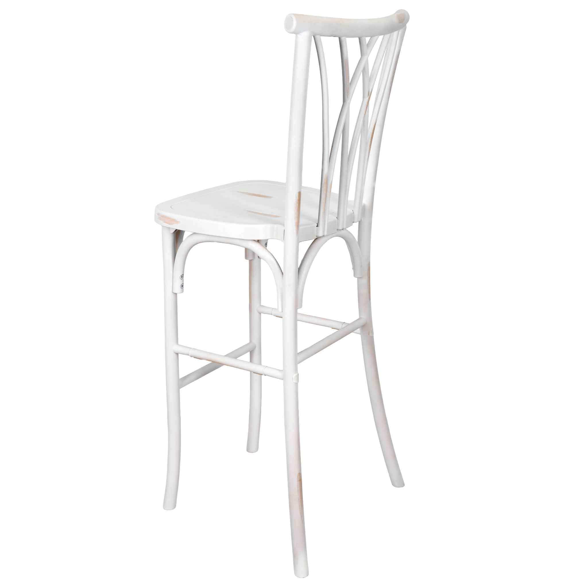 Chivari White Distressed Resin Steel Skeleton™ Willow Barstool - 2 Pack - Some Assembly Required BWRWD-KD-ST-AX-2
