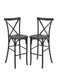 Chivari Black Resin Steel Skeleton™ Cross Back  Barstool - 2 Pack - Some Assembly Required BXRB-KD-ST-AX-2