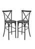 Chivari Black Resin Steel Skeleton™ Cross Back  Barstool - 2 Pack - Some Assembly Required BXRB-KD-ST-AX-2