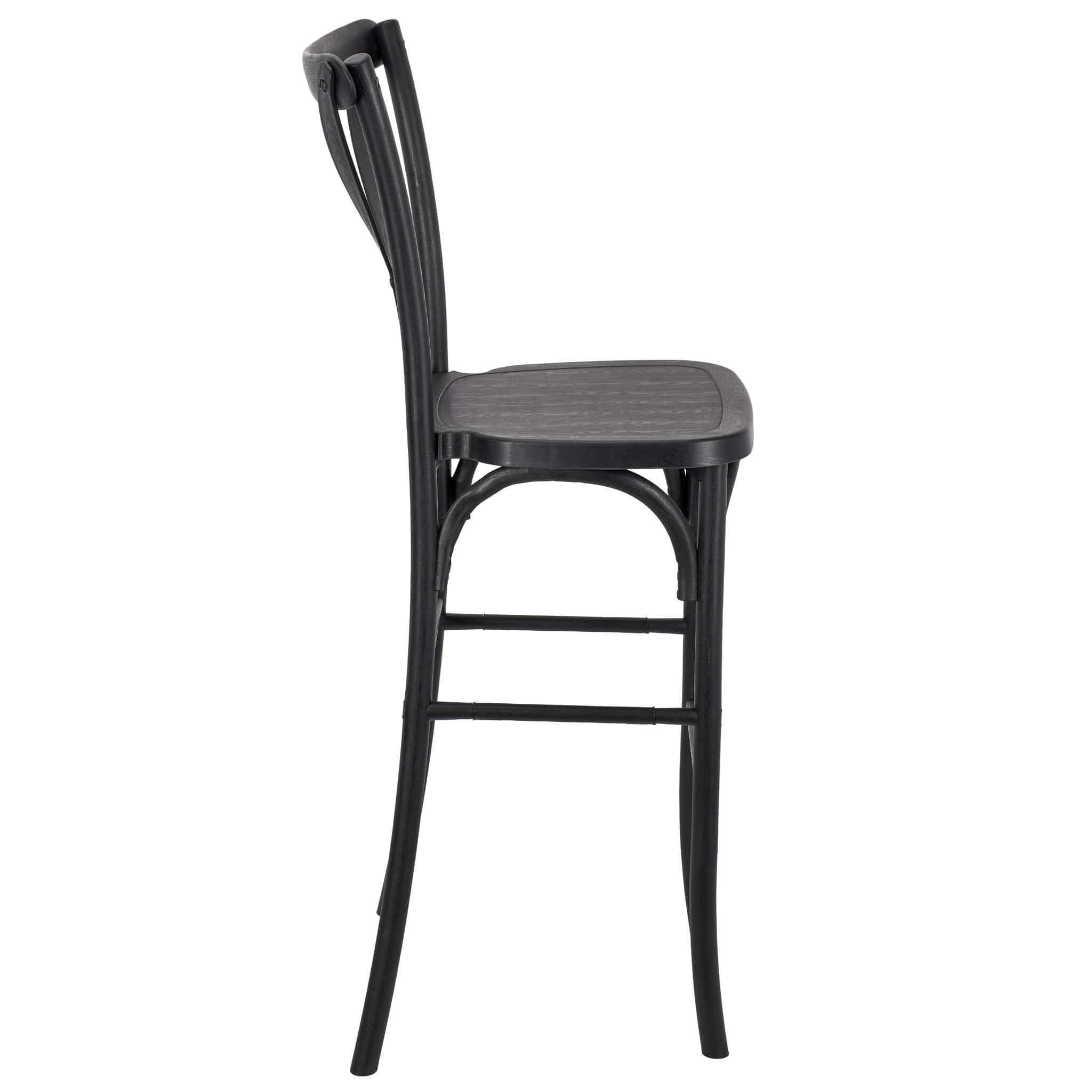 Chivari Black Resin Steel Skeleton™ Cross Back  Barstool - 2 Pack - Some Assembly Required BXRB-KD-ST-AX-2