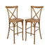 Chivari Chestnut Resin Steel Skeleton™ Cross Back Barstool - 2 Pack - Some Assembly Required BXRC-KD-ST-AX-2