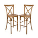 Chivari Chestnut Resin Steel Skeleton™ Cross Back Barstool - 2 Pack - Some Assembly Required BXRC-KD-ST-AX-2