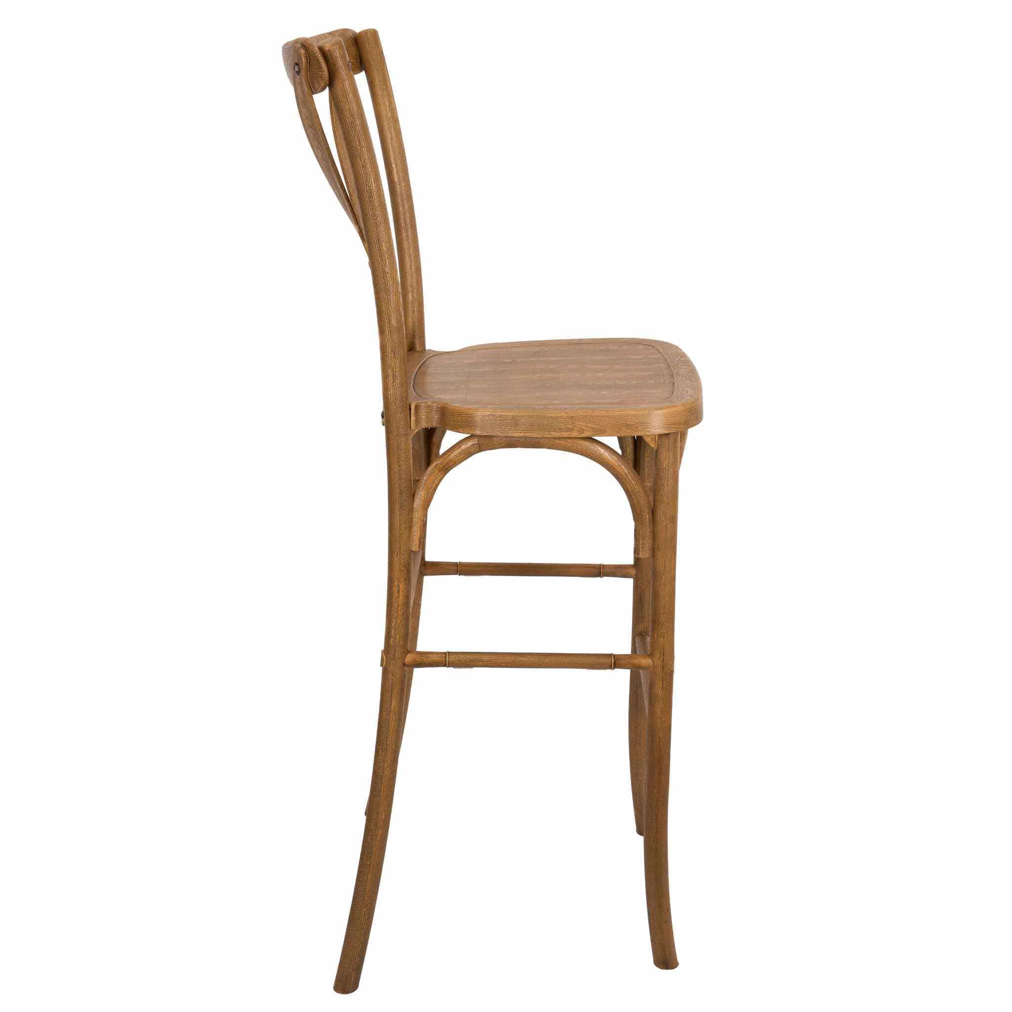 Chivari Chestnut Resin Steel Skeleton™ Cross Back Barstool - 2 Pack - Some Assembly Required BXRC-KD-ST-AX-2