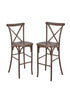 Chivari Fruitwood Resin Steel Skeleton™ Cross Back Barstool - 2 Pack - Some Assembly Required BXRF-KD-ST-AX-2