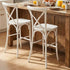 Chivari Fruitwood Resin Steel Skeleton™ Cross Back Barstool - 2 Pack - Some Assembly Required BXRF-KD-ST-AX-2