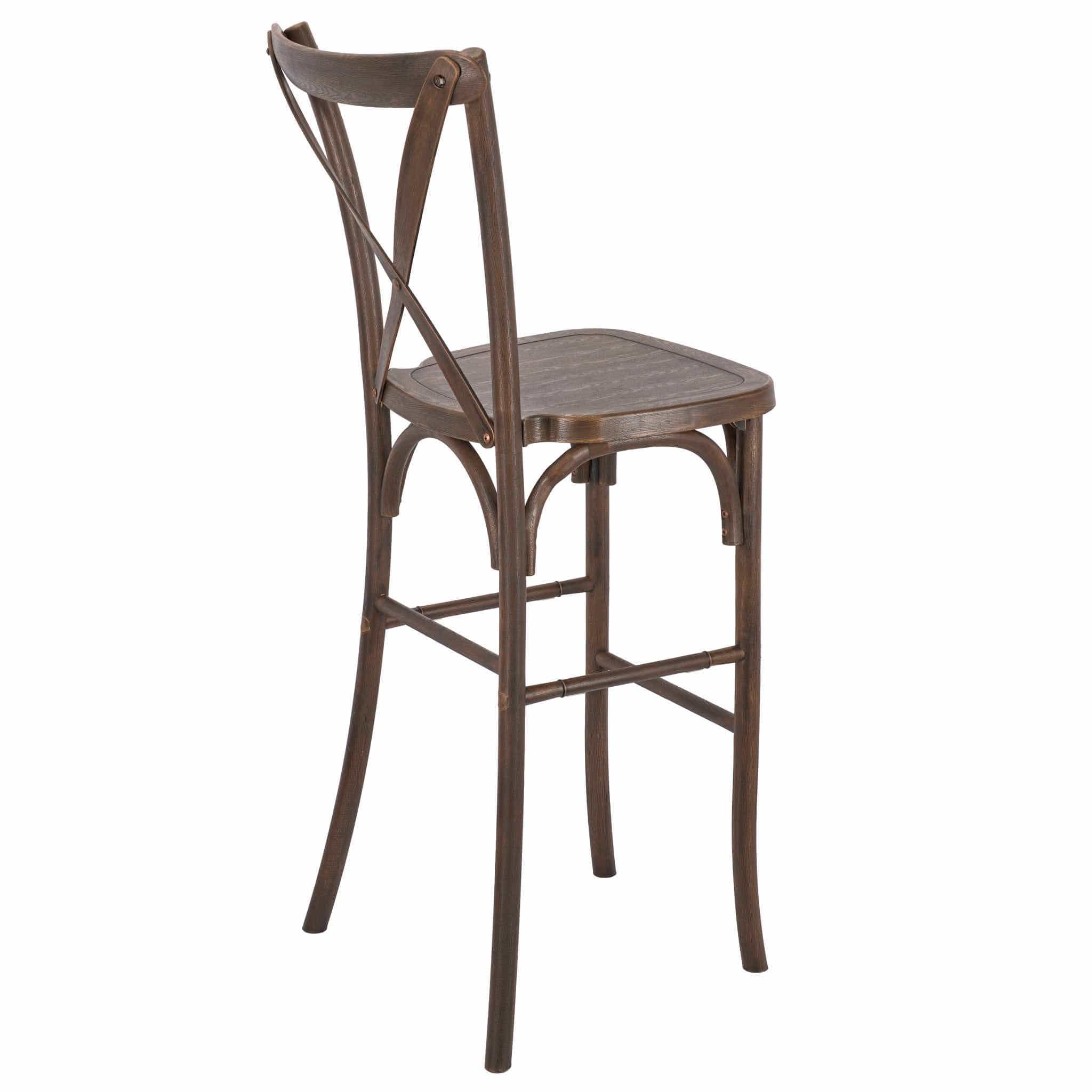 Chivari Fruitwood Resin Steel Skeleton™ Cross Back Barstool - 2 Pack - Some Assembly Required BXRF-KD-ST-AX-2
