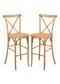 Chivari Natural Resin Steel Skeleton™ Cross Back Barstool - 2 Pack - Some Assembly Required BXRN-KD-ST-AX-2