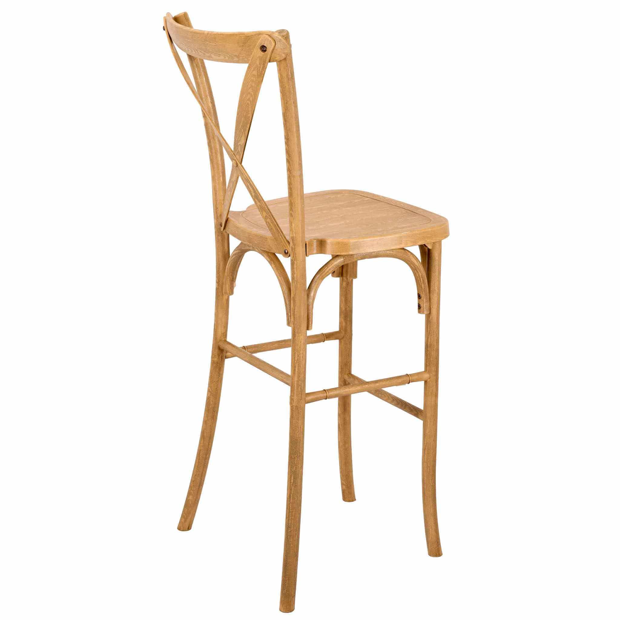 Chivari Natural Resin Steel Skeleton™ Cross Back Barstool - 2 Pack - Some Assembly Required BXRN-KD-ST-AX-2