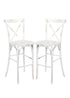 Chivari White Distressed Resin Steel Skeleton™ Cross Back Barstool - 2 Pack - Some Assembly Required BXRWD-KD-ST-AX-2