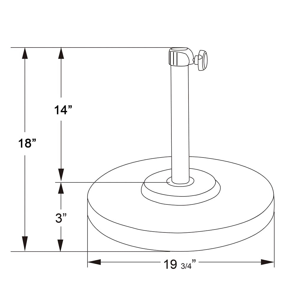 California Umbrellas White 50 lbs Umbrella Base with Steel Casing CAL-CFMT160-WHITE