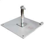 Silver 70 lbs Galvanized Steel Base Plate with Casters for Easy Mobility