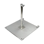 Silver 100 lb Galvanized Steel Umbrella Base Plate with Casters, Fits 1.5" Pole