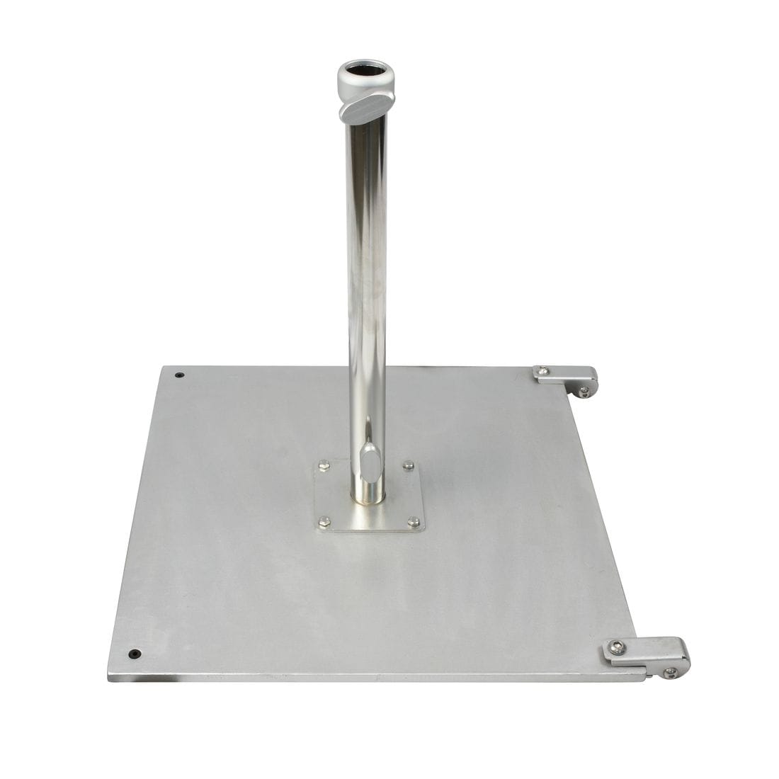 California Umbrellas Silver 100 lb Galvanized Steel Umbrella Base Plate with Casters, Fits 1.5" Pole CAL-CRL100