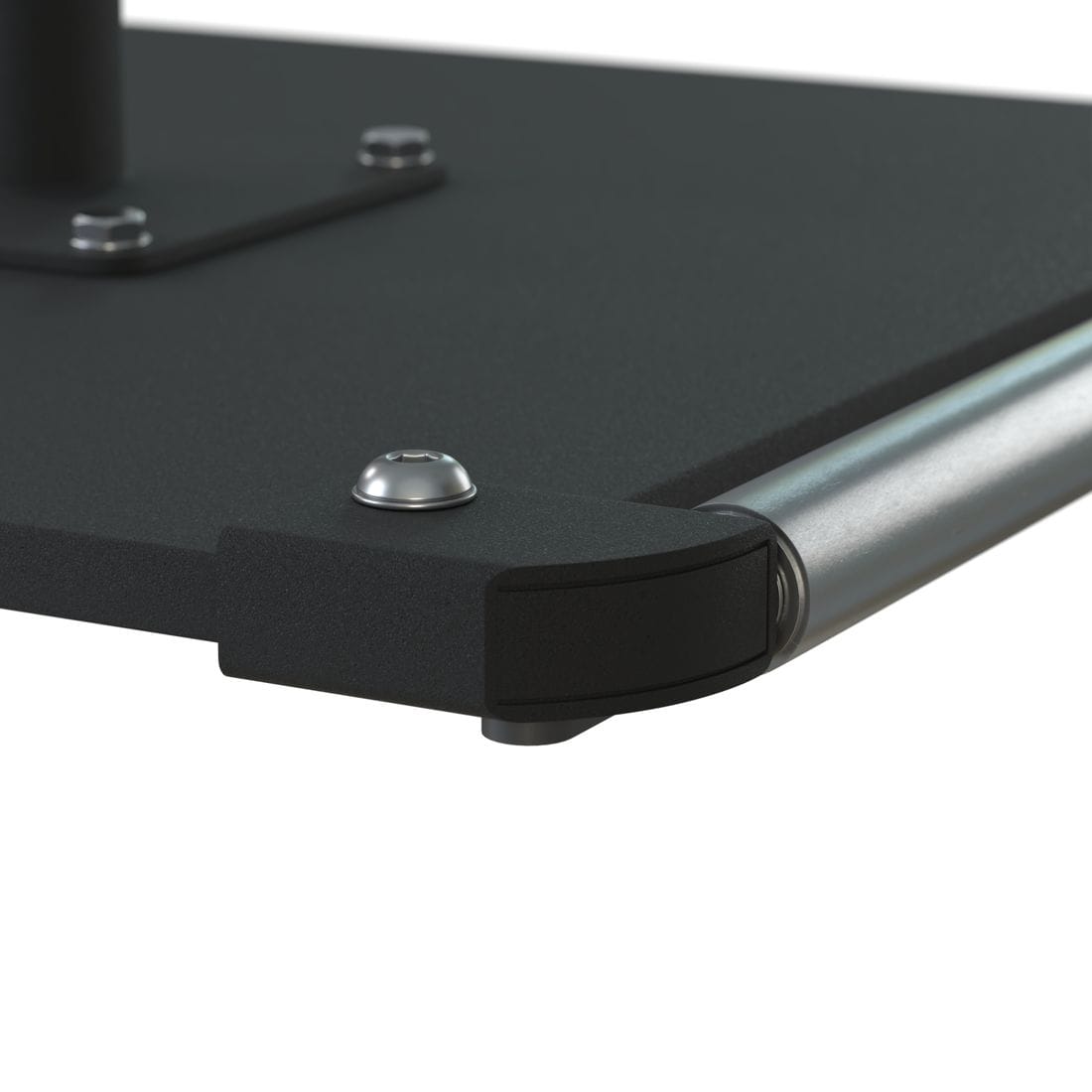 California Umbrellas Black 100 lb Galvanized Steel Umbrella Base Plate with Casters, Fits 1.5" Pole CAL-CRL100-BLACK
