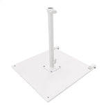 White 100 lb Galvanized Steel Umbrella Base Plate with Casters, Fits 1.5" Pole
