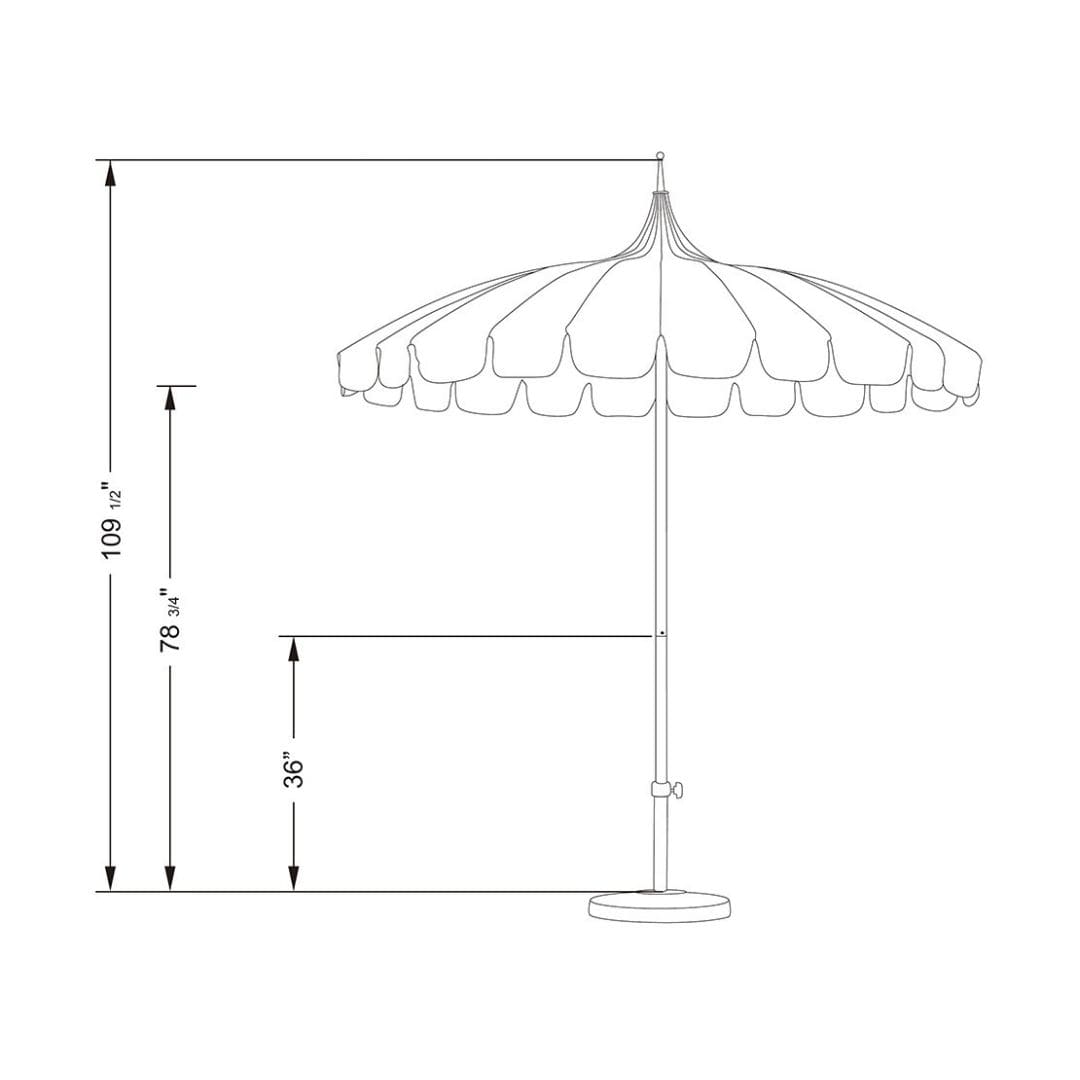 California Umbrellas Jockey Red 8.5' Pagoda Series Sunbrella Fabric Patio Umbrella with White Aluminum Pole and Push Lift CAL-SMPT852174PD-0403