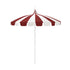 California Umbrellas Jockey Red 8.5' Pagoda Series Sunbrella Fabric Patio Umbrella with White Aluminum Pole and Push Lift CAL-SMPT852174PD-0403