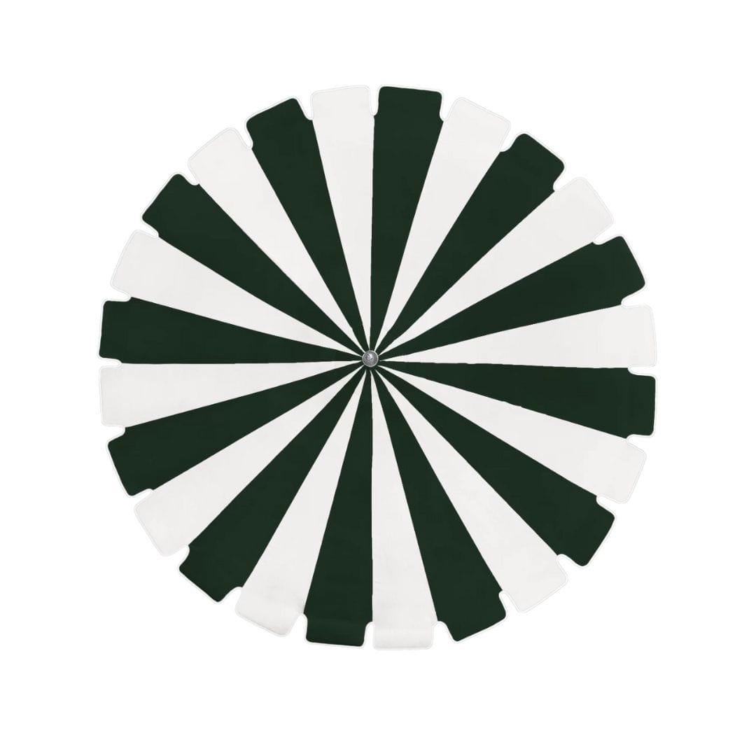 California Umbrellas Forest Green 8.5' Pagoda Series Sunbrella Fabric Patio Umbrella with White Aluminum Pole and Push Lift CAL-SMPT852174PD-0446
