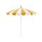 California Umbrellas Sunflower Yellow 8.5' Pagoda Series Sunbrella Fabric Patio Umbrella with White Aluminum Pole and Push Lift CAL-SMPT852174PD-0457