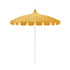 California Umbrellas Sunflower Yellow 8.5' Classic Pagoda Series Sunbrella Fabric Patio Umbrella with White Aluminum Pole and Push Lift CAL-SMPT852174CLAS-5457