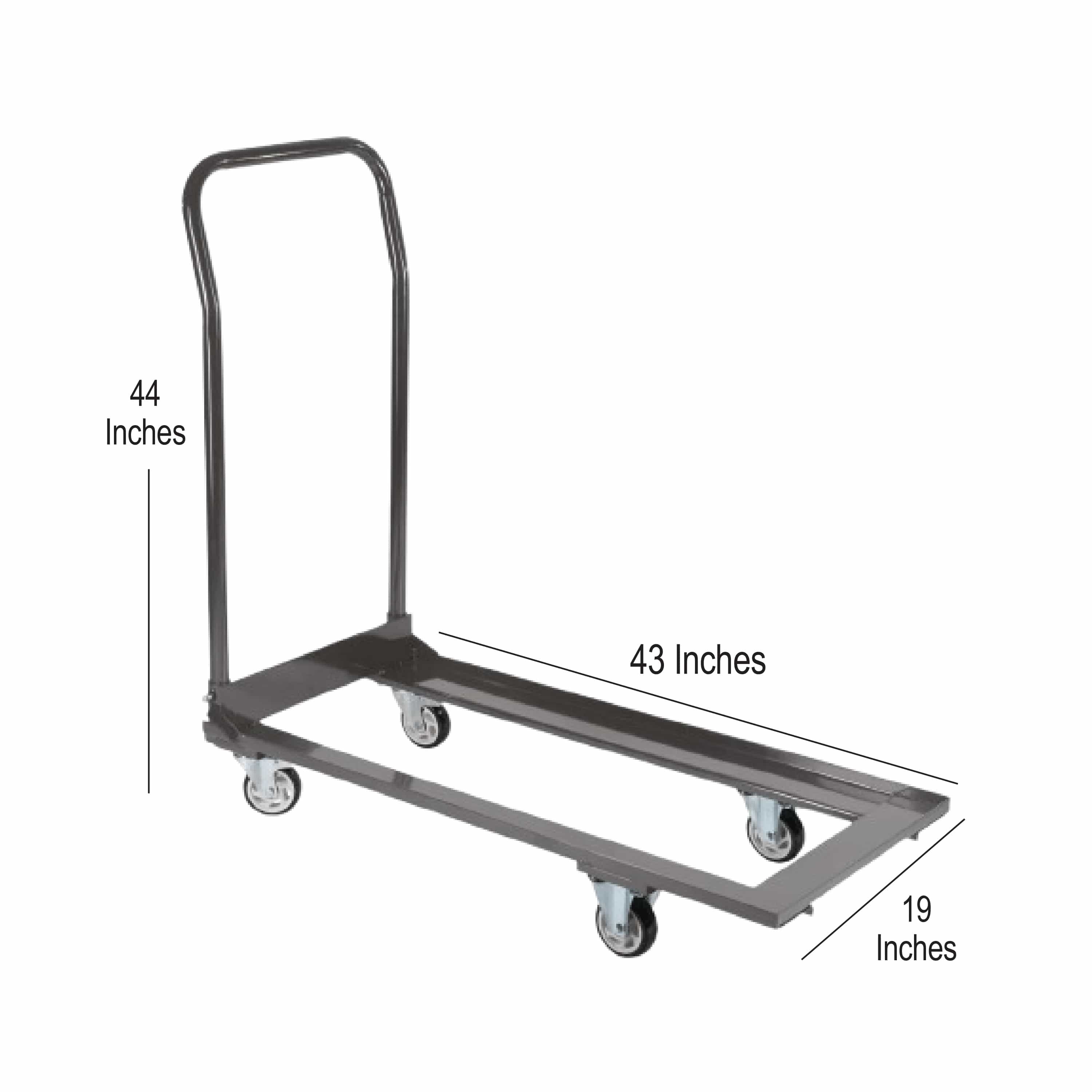 Chivari Gray Steel Folding Chair Cart for Poly & Resin Folding Chairs - up to 25 chairs CART100G-AX-T