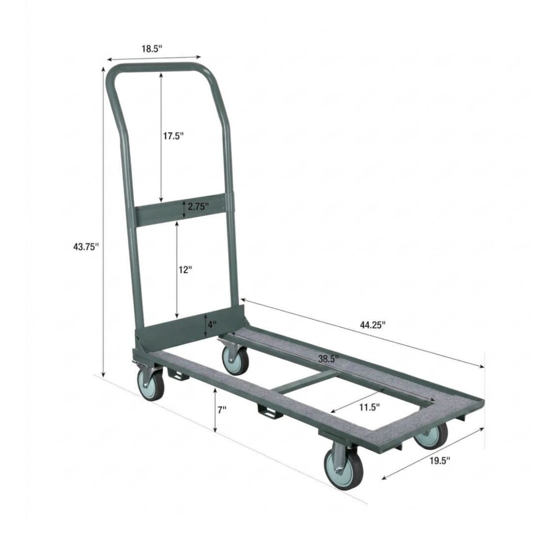 Chivari Heavy Duty Steel Frame Folding Chair Cart with Locking Wheels and Safety Strap - up to 25 chairs CART100HG-HD-AX-T