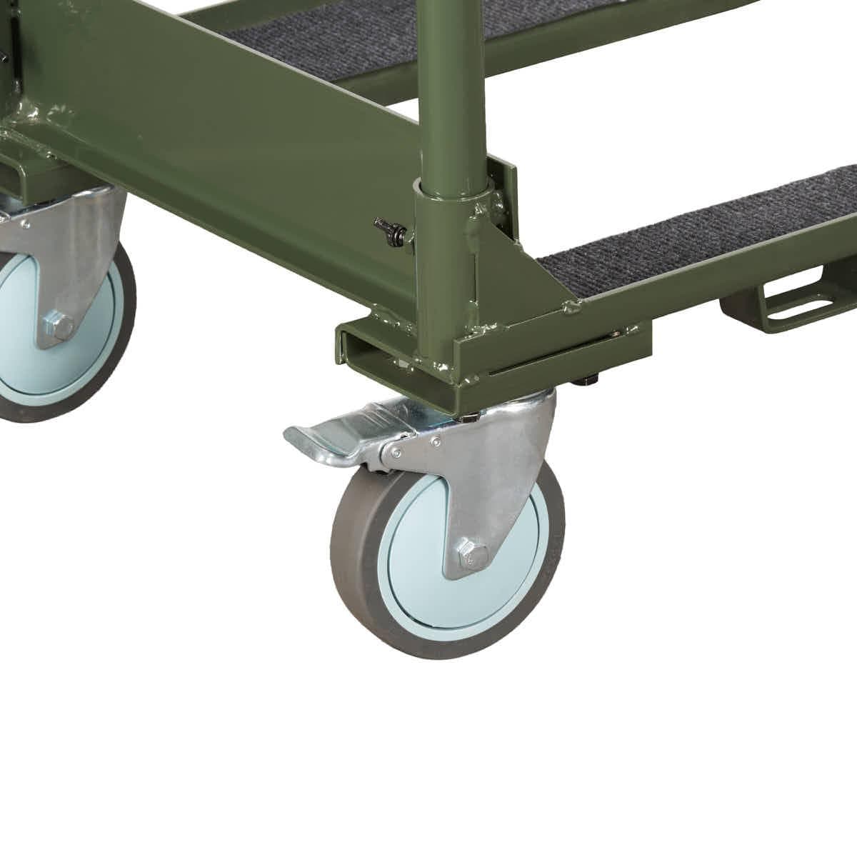 Chivari Heavy Duty Steel Frame Folding Chair Cart with Locking Wheels and Safety Strap - up to 25 chairs CART100HG-HD-AX-T