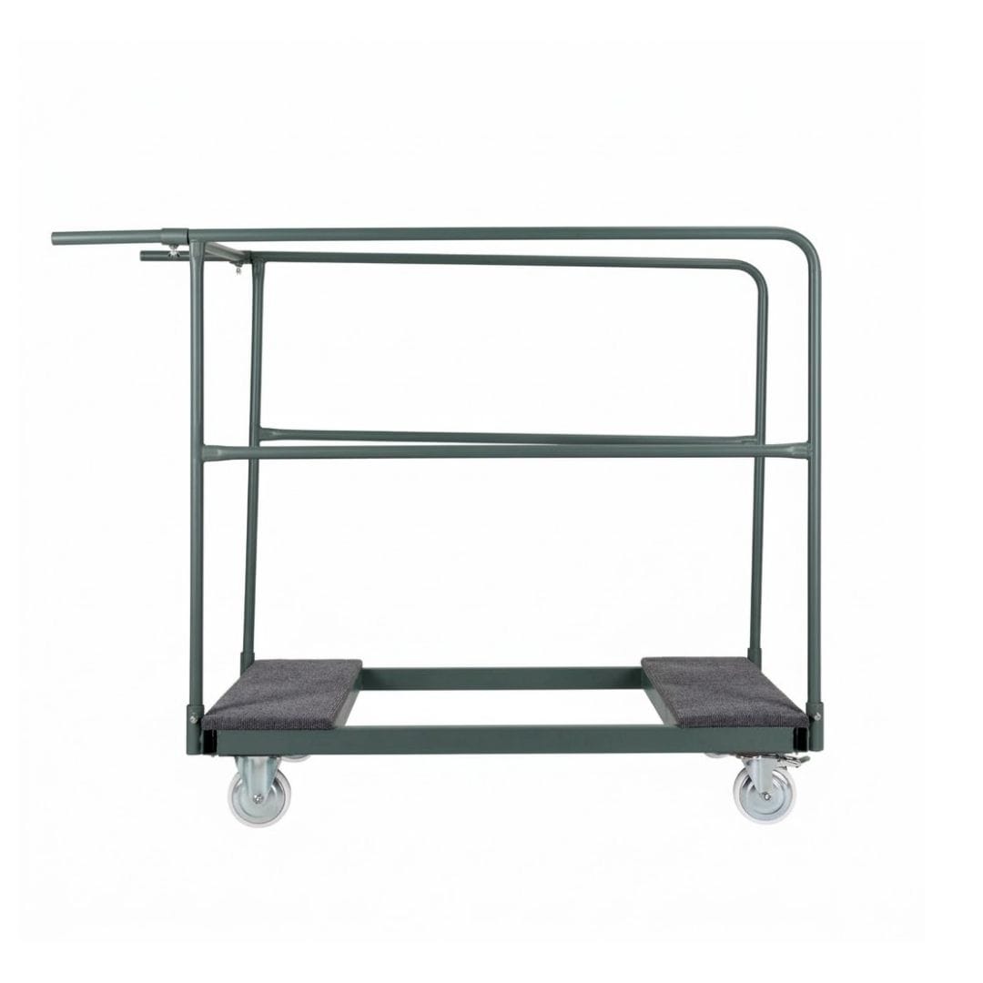 Chivari 10 Plywood 72" x 30" (6 Foot) Rectangle Folding Tables with Vinyl Edge + Steel Banquet Table Cart CART102HG-RT7230VG-10