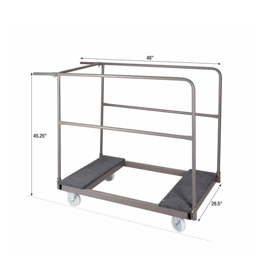 Chivari 10 Plywood 72" x 30" (6 Foot) Rectangle Folding Tables with Vinyl Edge + Steel Banquet Table Cart CART102HG-RT7230VG-10