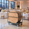 Chivari 8 Plywood 48" (4 Foot) Round Folding Tables with Metal Edge + Steel Banquet Table Cart CART102HG-RD48MG-8
