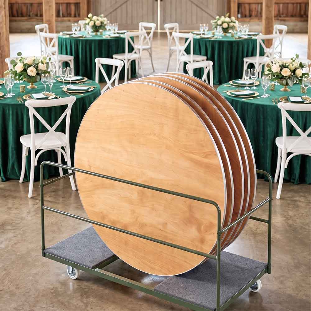 Chivari Extra Large Steel Banquet Table Cart - up to 20 tables CART105HG-AX-T