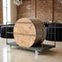 10 Plywood 48" (4 Foot) Round Folding Tables with Metal Edge + Extra Large Steel Banquet Table Cart