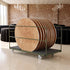 10 Plywood 60" (5 Foot) Round Folding Tables with Metal Edge + Extra Large Steel Banquet Table Cart